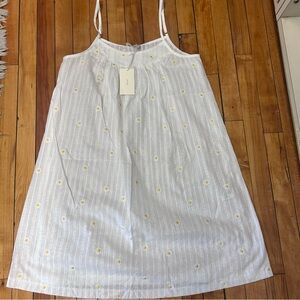 Pluto NWT White Daisy Nightgown 36 Cotton Bridal Cottagecore Embroidered Dress